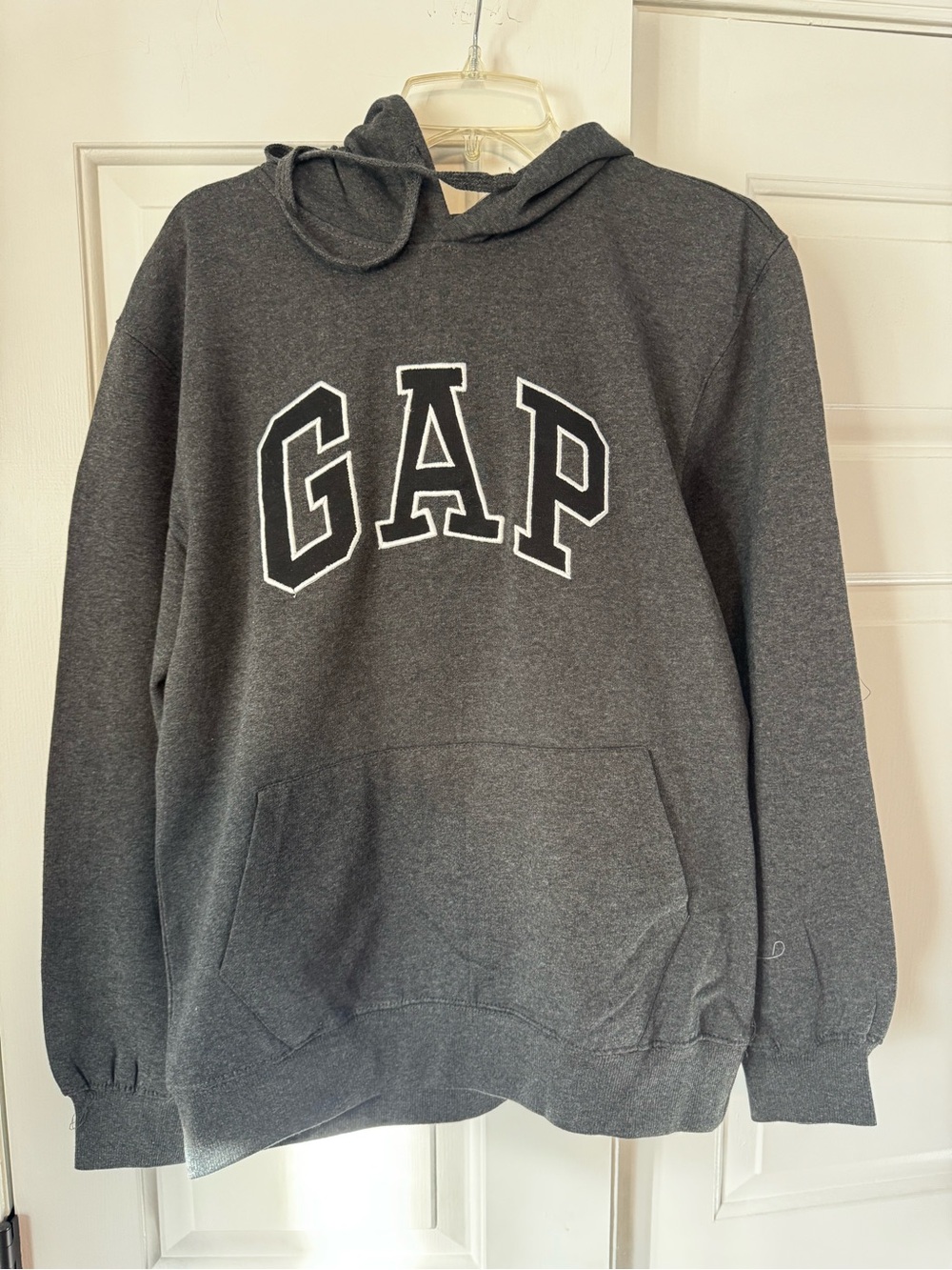 GAP Dark Gray Crewneck Hoodie with White Logo
